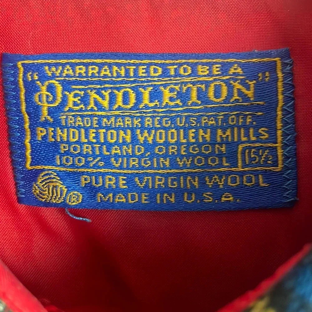 Red Flannel Pendleton Button Up 15.5 - image 6
